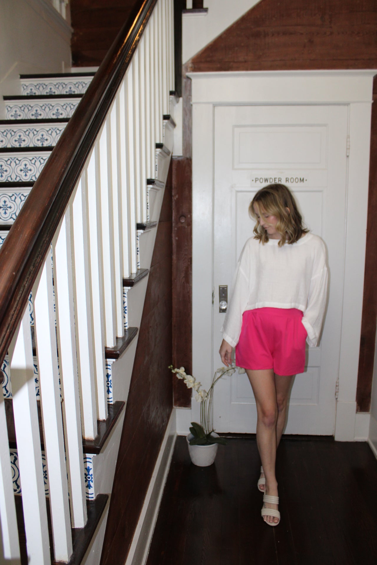 Pleated Hot Pink Shorts