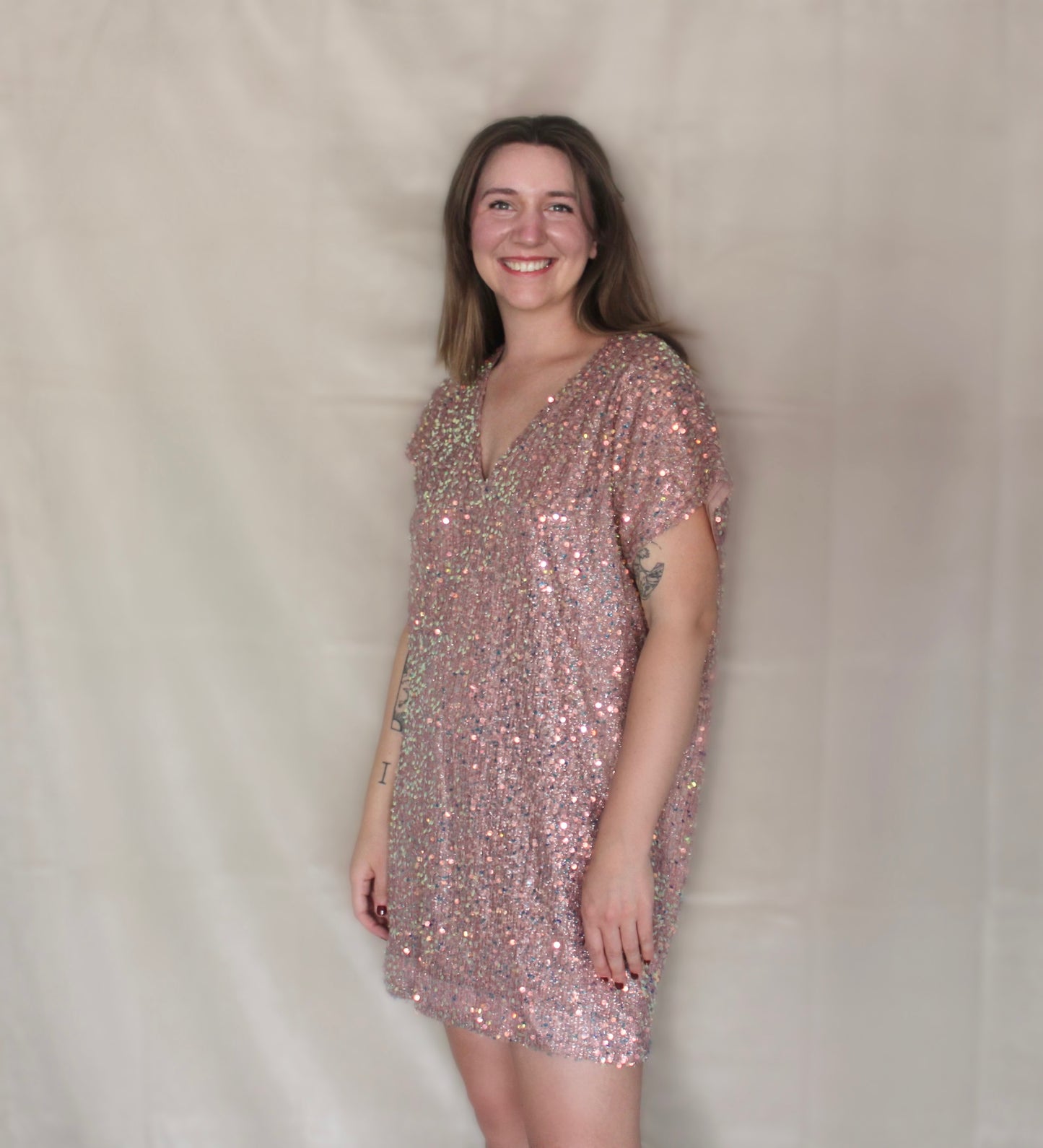 Pink Champagne Sparkle Dress
