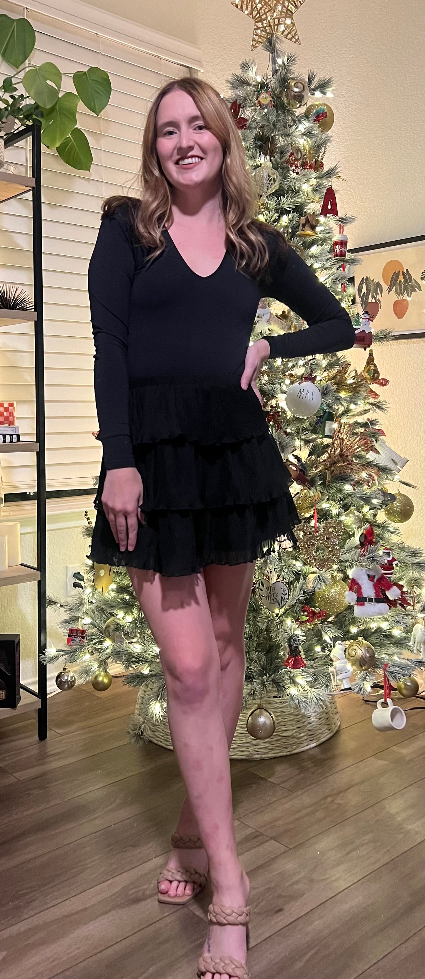 Black Slim Fit V-Neck Long Sleeve Body Suit