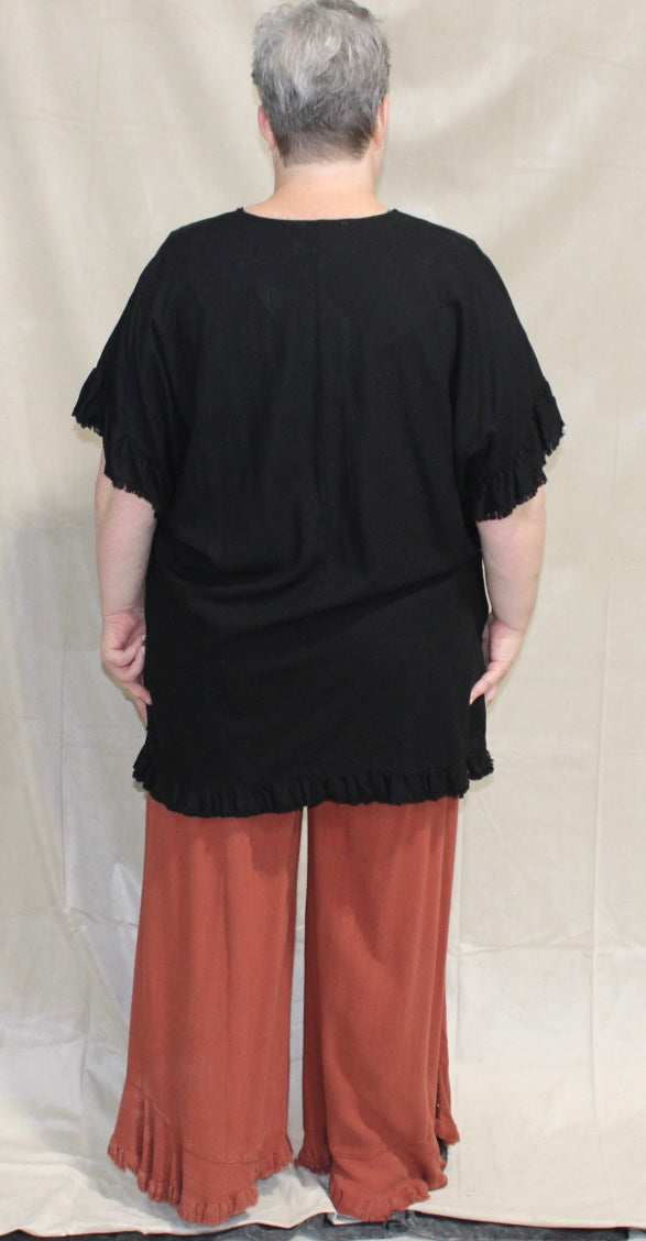 Plus Rust Linen Pants