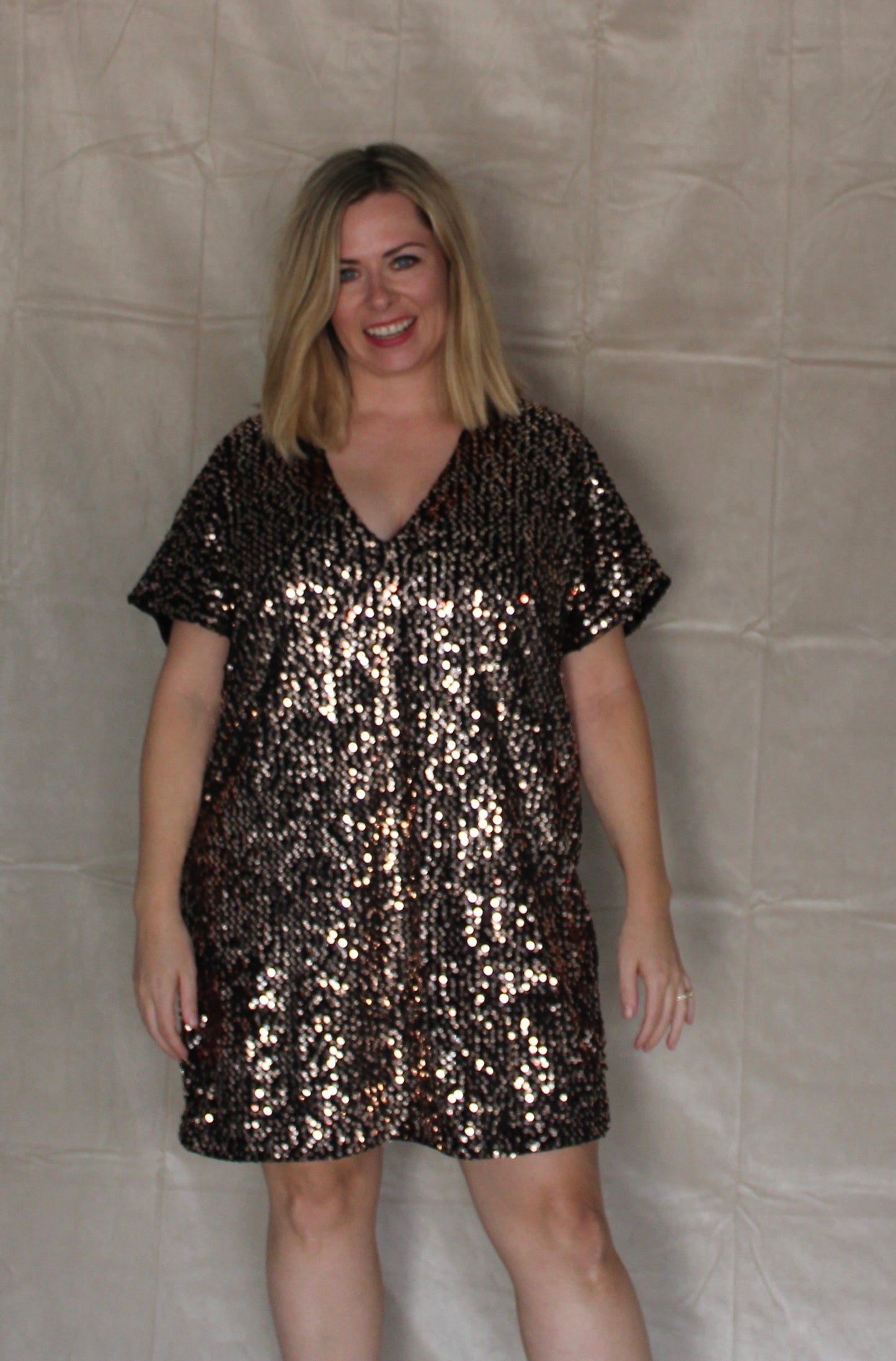 Black Gold Sparkle Dress
