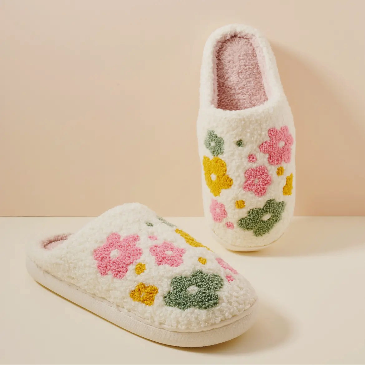 Retro Multi-Color Floral House Shoes