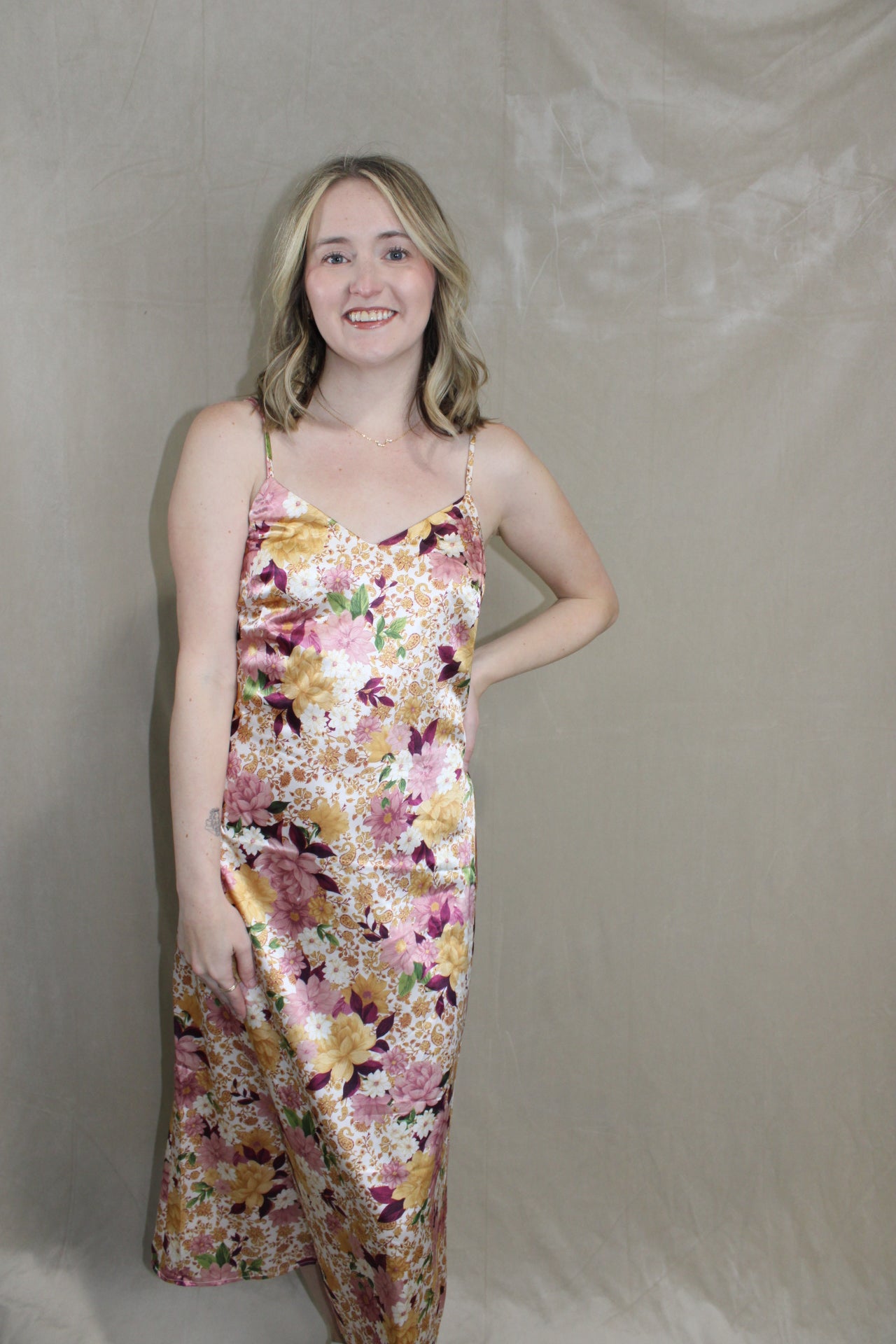 Rustic Cabin Slip Silk Mini Dress