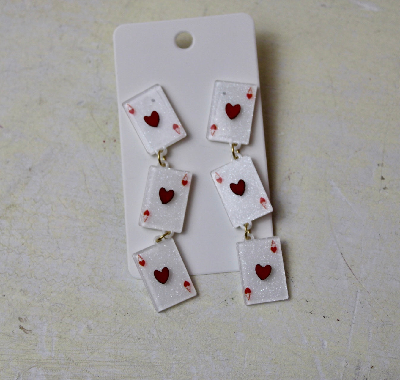 Ace of Hearts Cards Acrylic Earrings