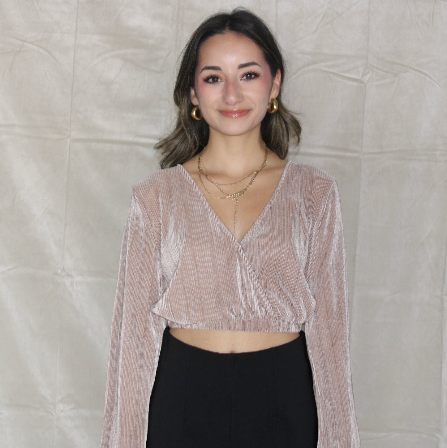 Mocha Wrap Crop Top