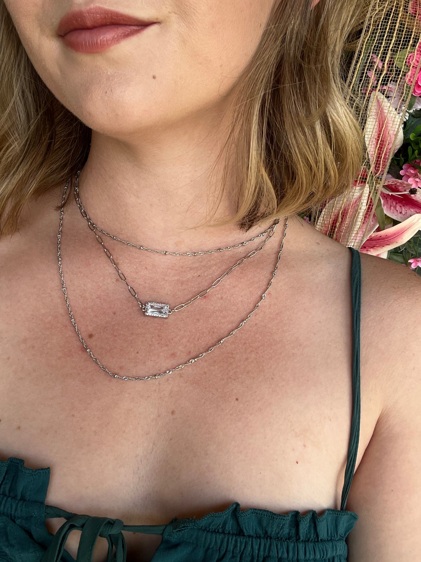 Silver "Too Cool for You" Layered Chain Necklace