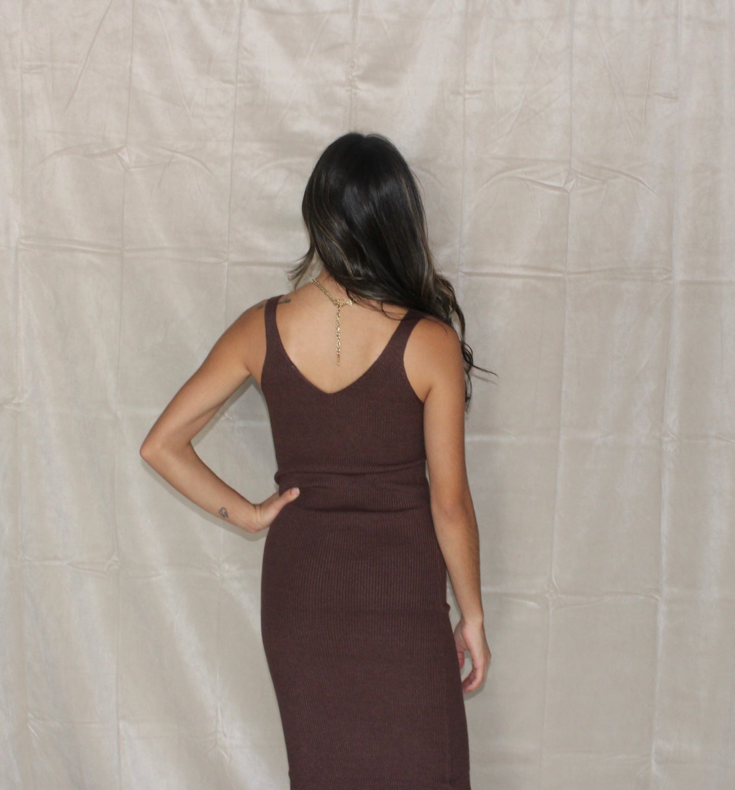 Espresso Sleeveless Sweater Dress
