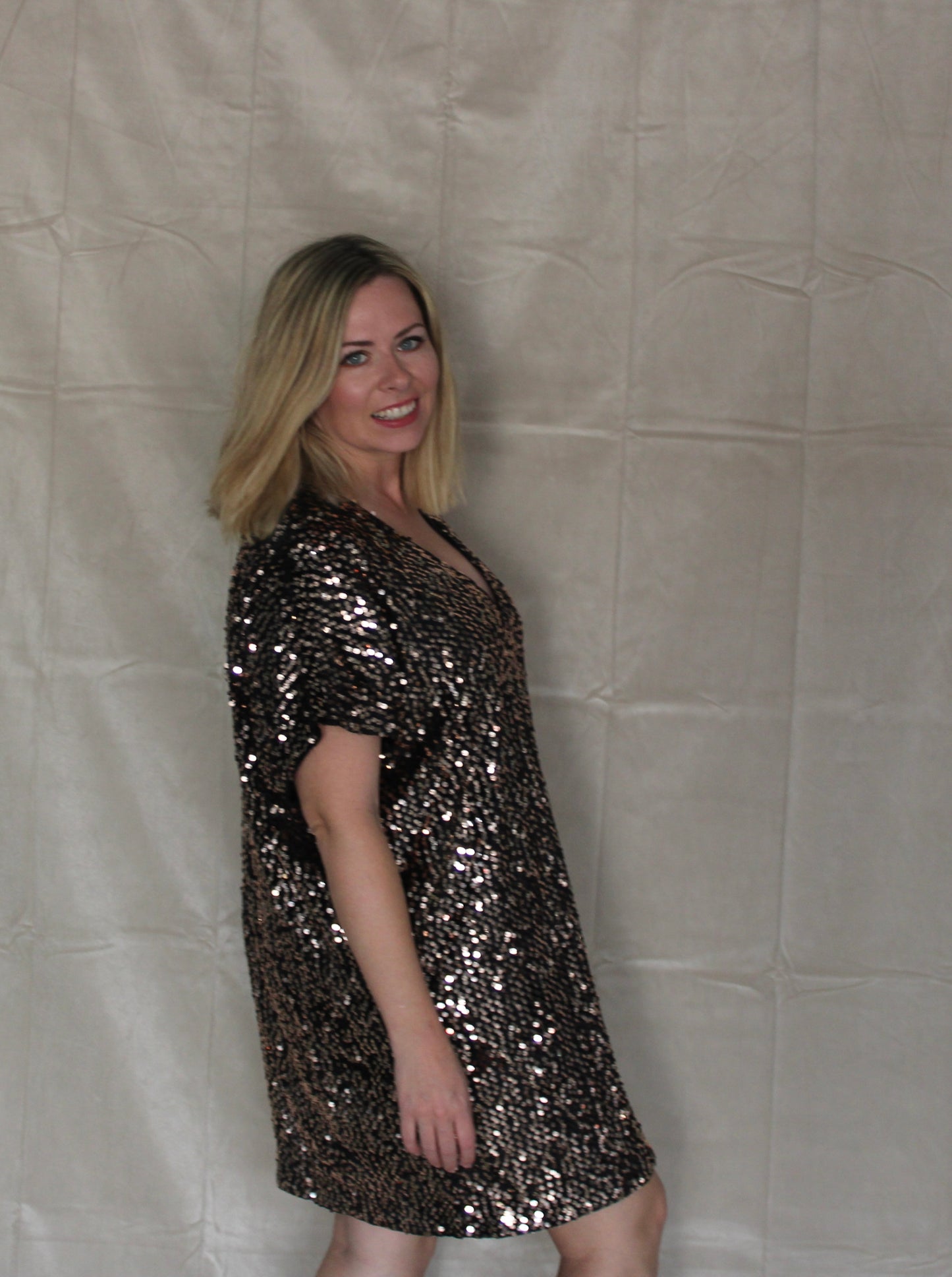 Black Gold Sparkle Dress