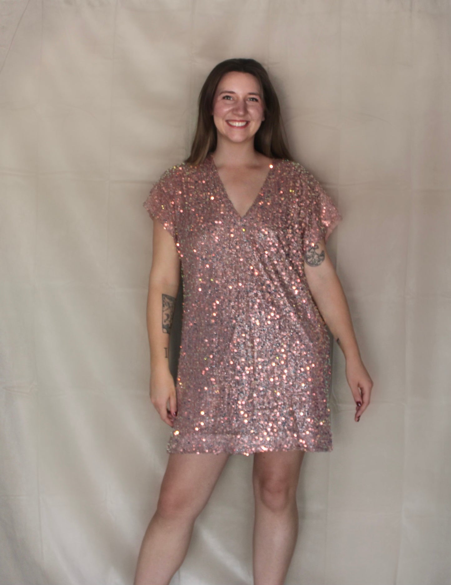 Pink Champagne Sparkle Dress