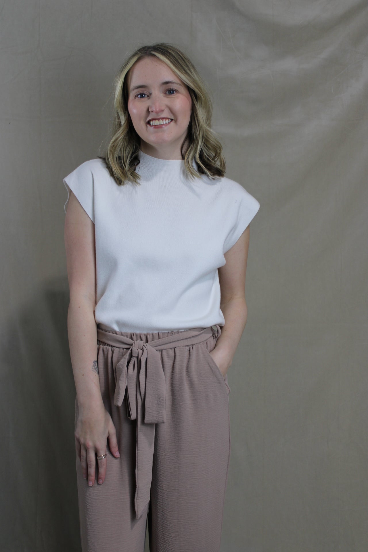 Toast Crepe Pants with Belt Bow