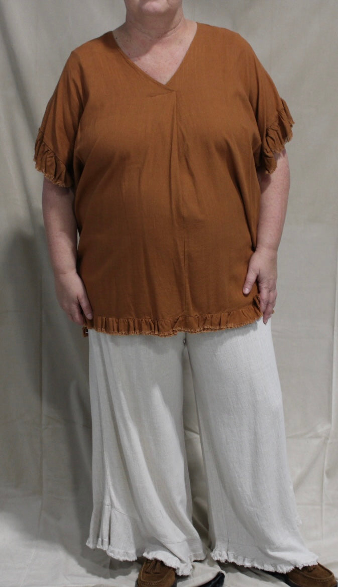 Plus Natural Linen Pants