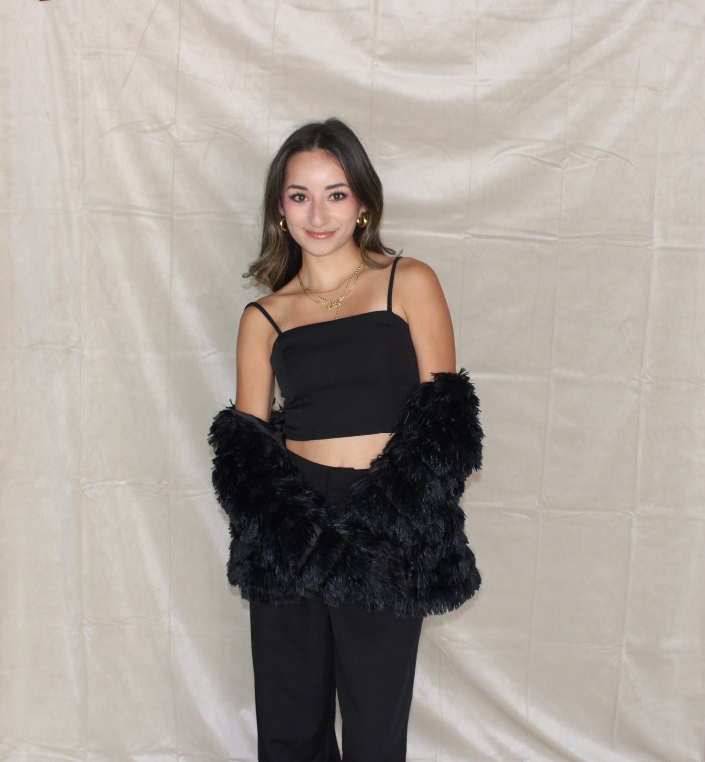 Black Cinch Crop Top