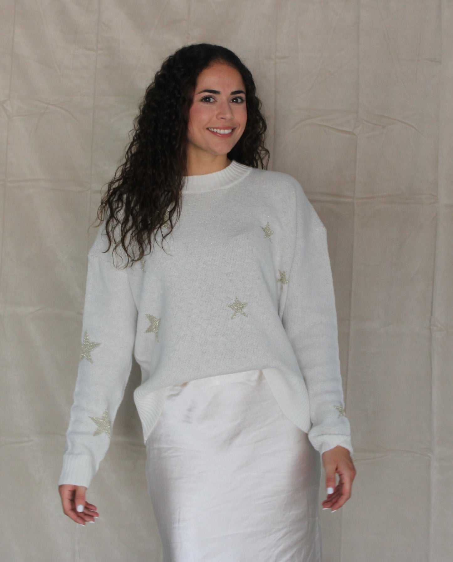 Cream Star Sweater