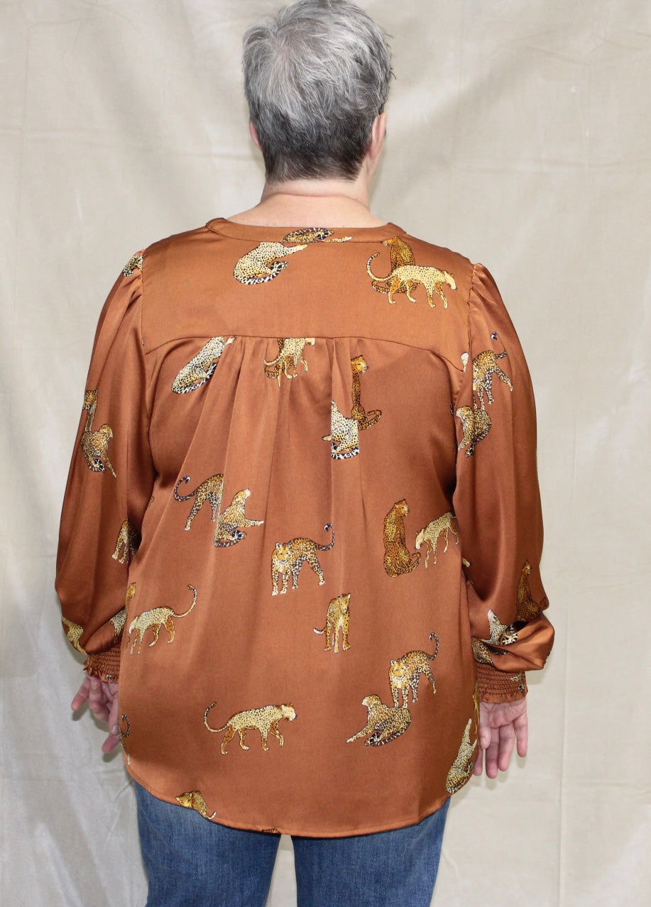Caramel Leopard Print Top