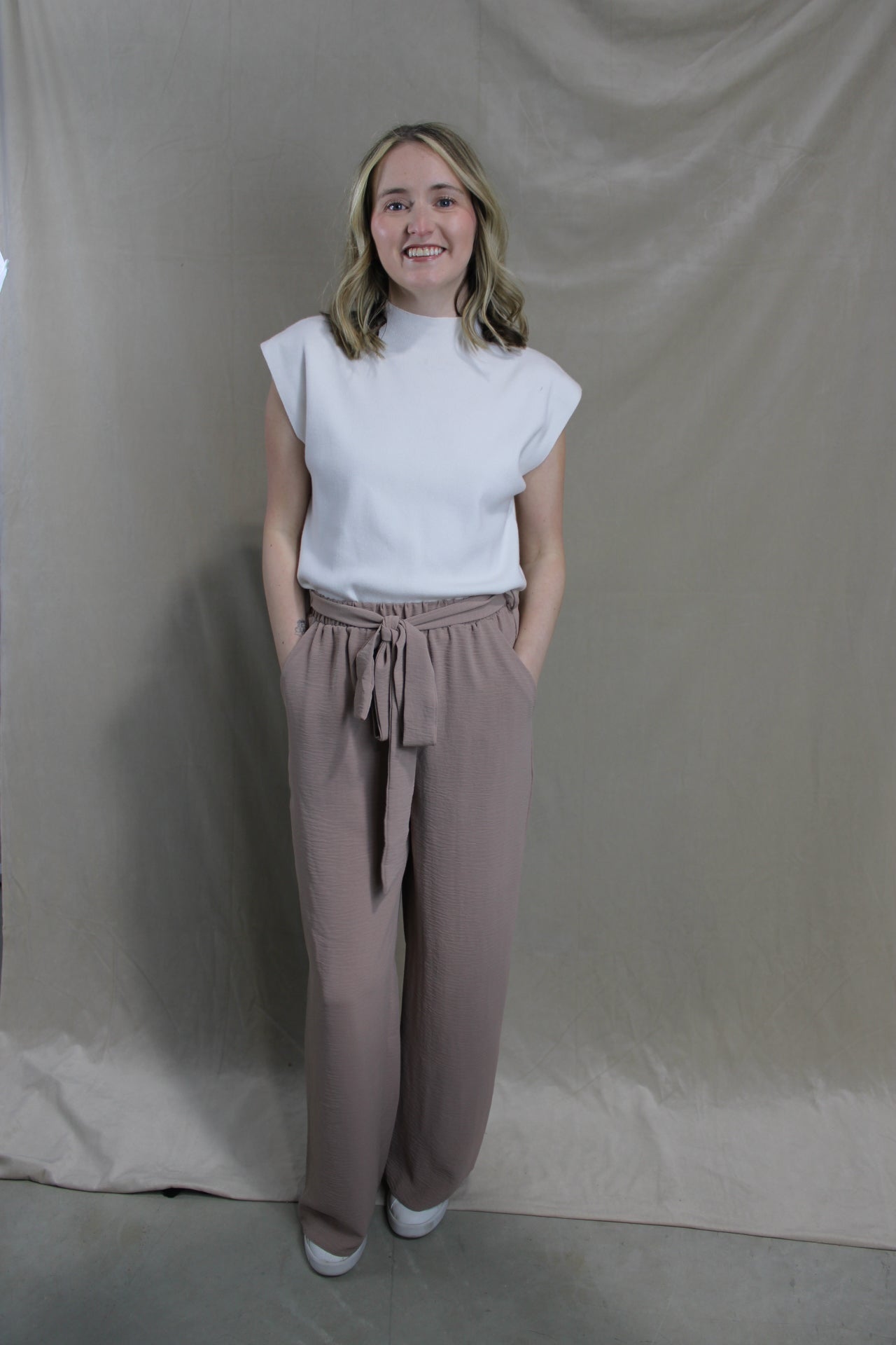 Toast Crepe Pants with Belt Bow