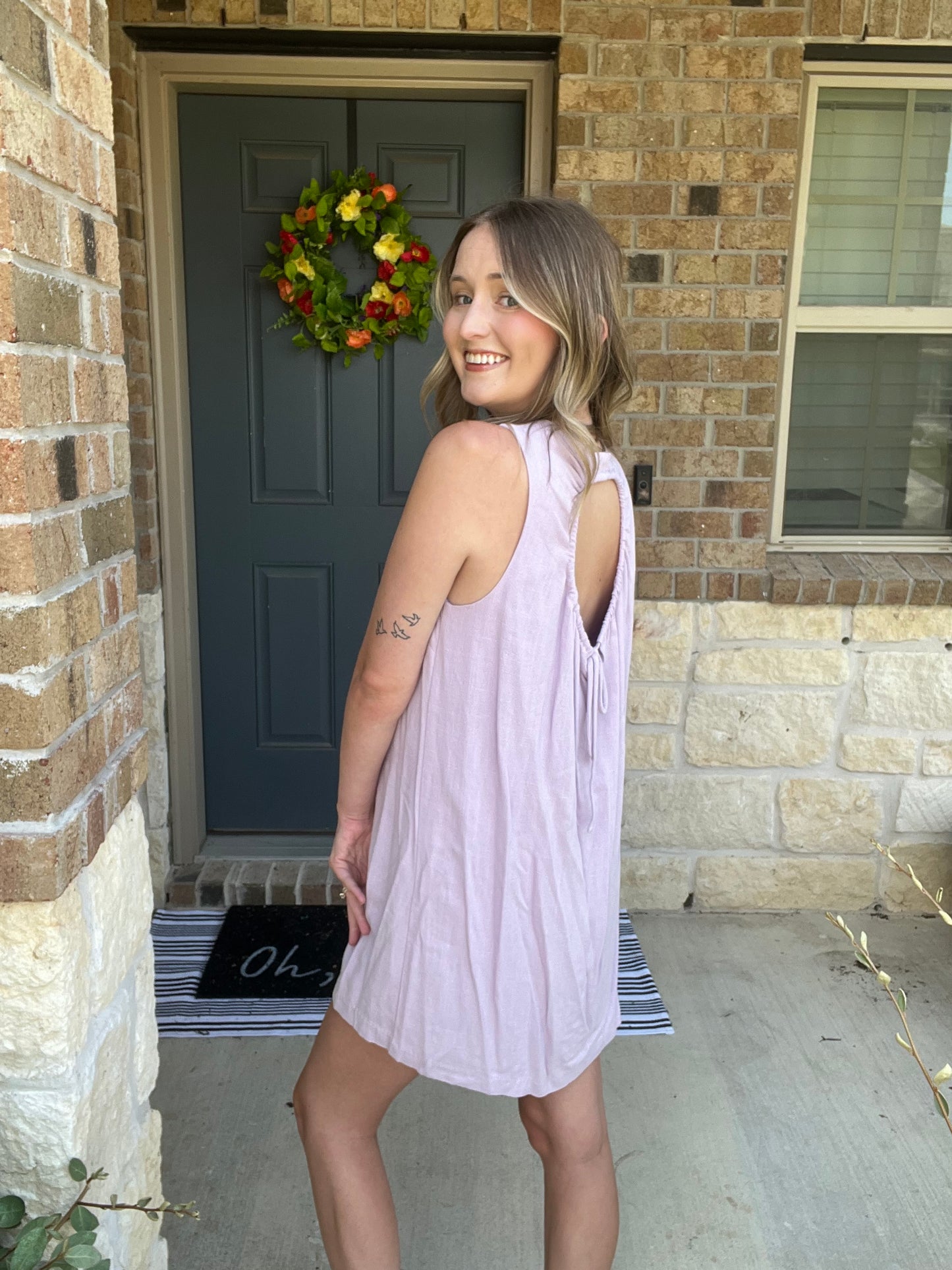 La Luna Lavender Cut Out Mini Dress