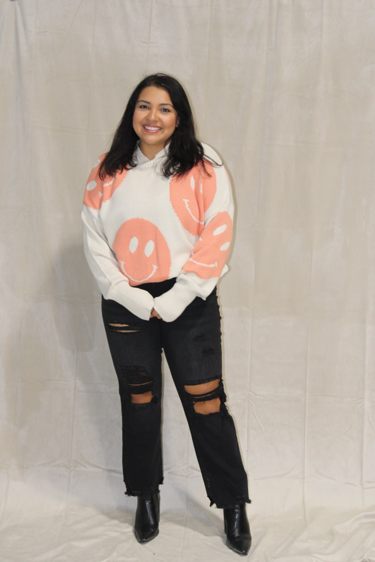 Smiley Over Sized Sweater