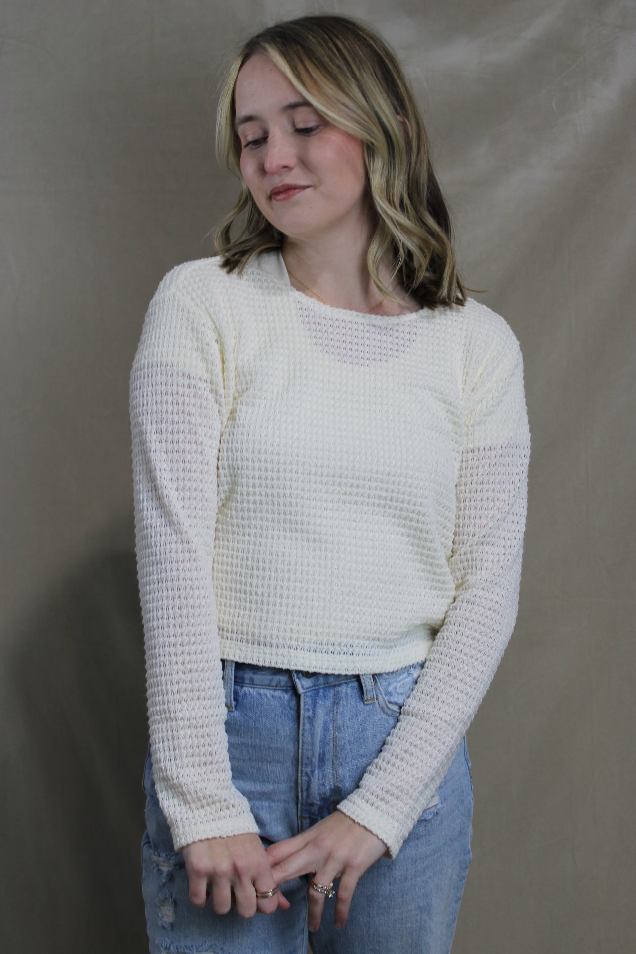 Ivory Thrive Side Slip Crop Top