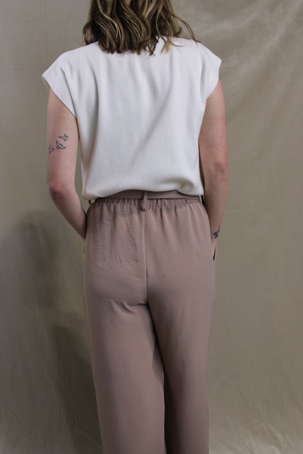 Toast Crepe Pants with Belt Bow