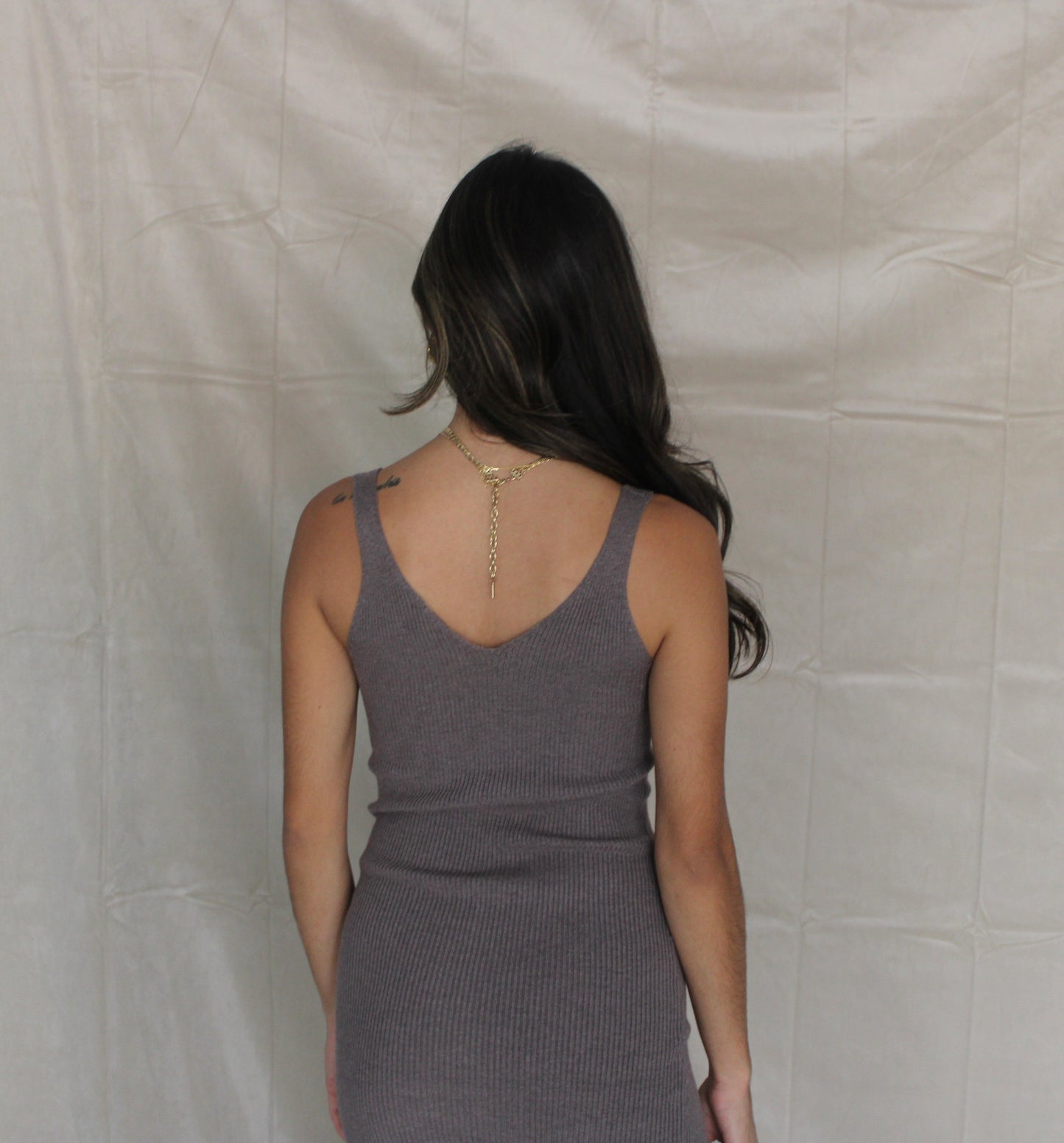 Heather Grey Sleeveless Sweater Dress