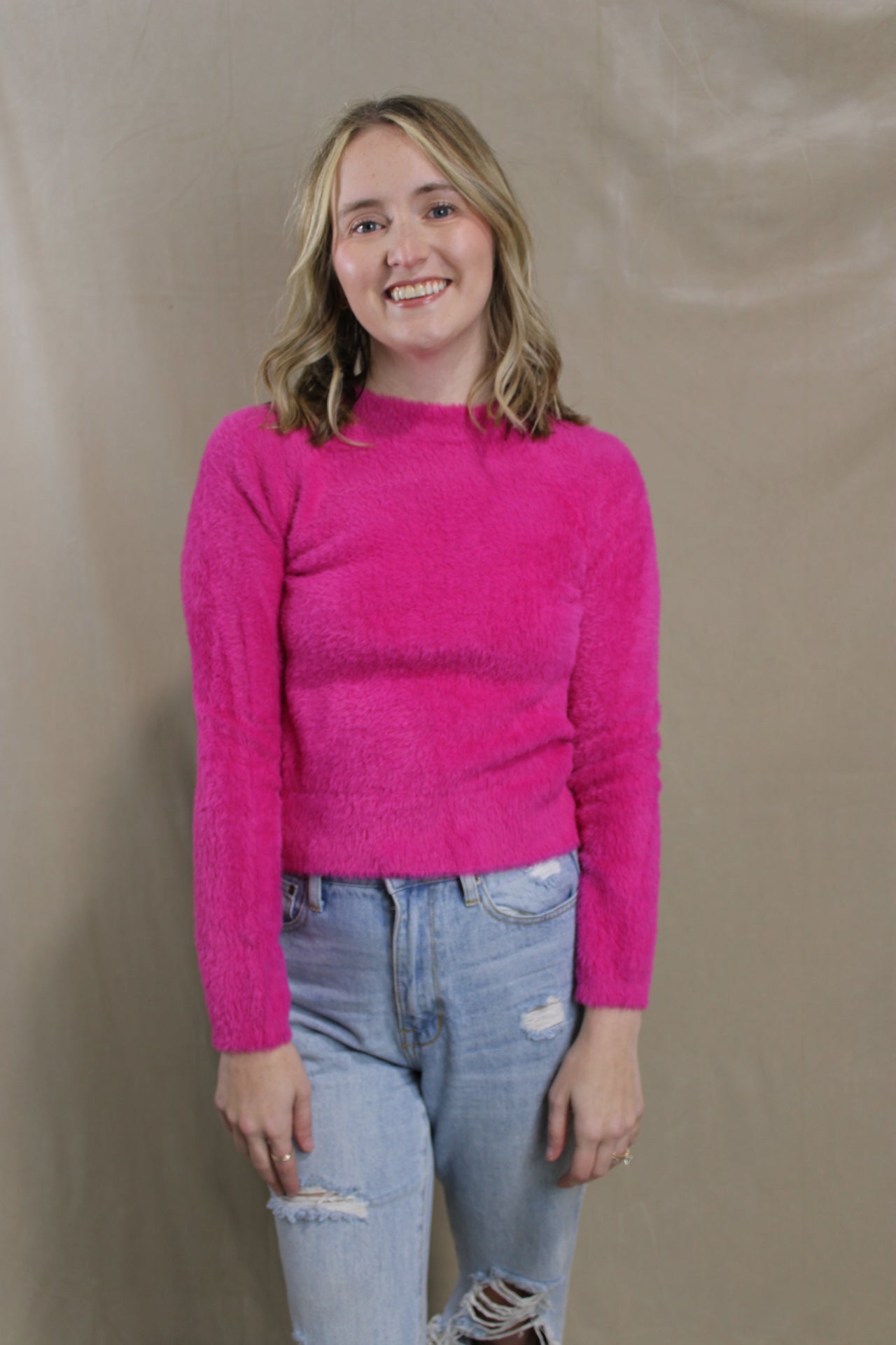 Fuzzy Fun Sweater - Magenta