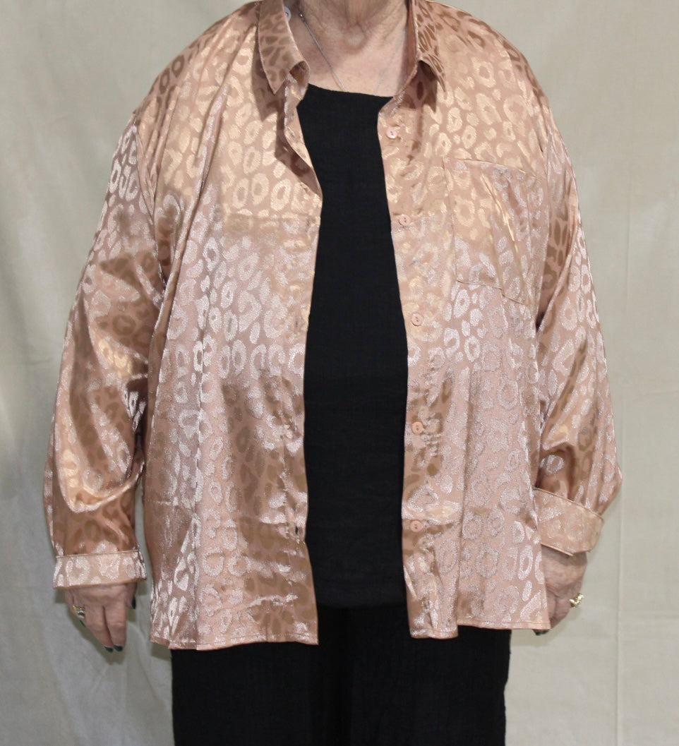 Metallic Rose Gold Leopard Top
