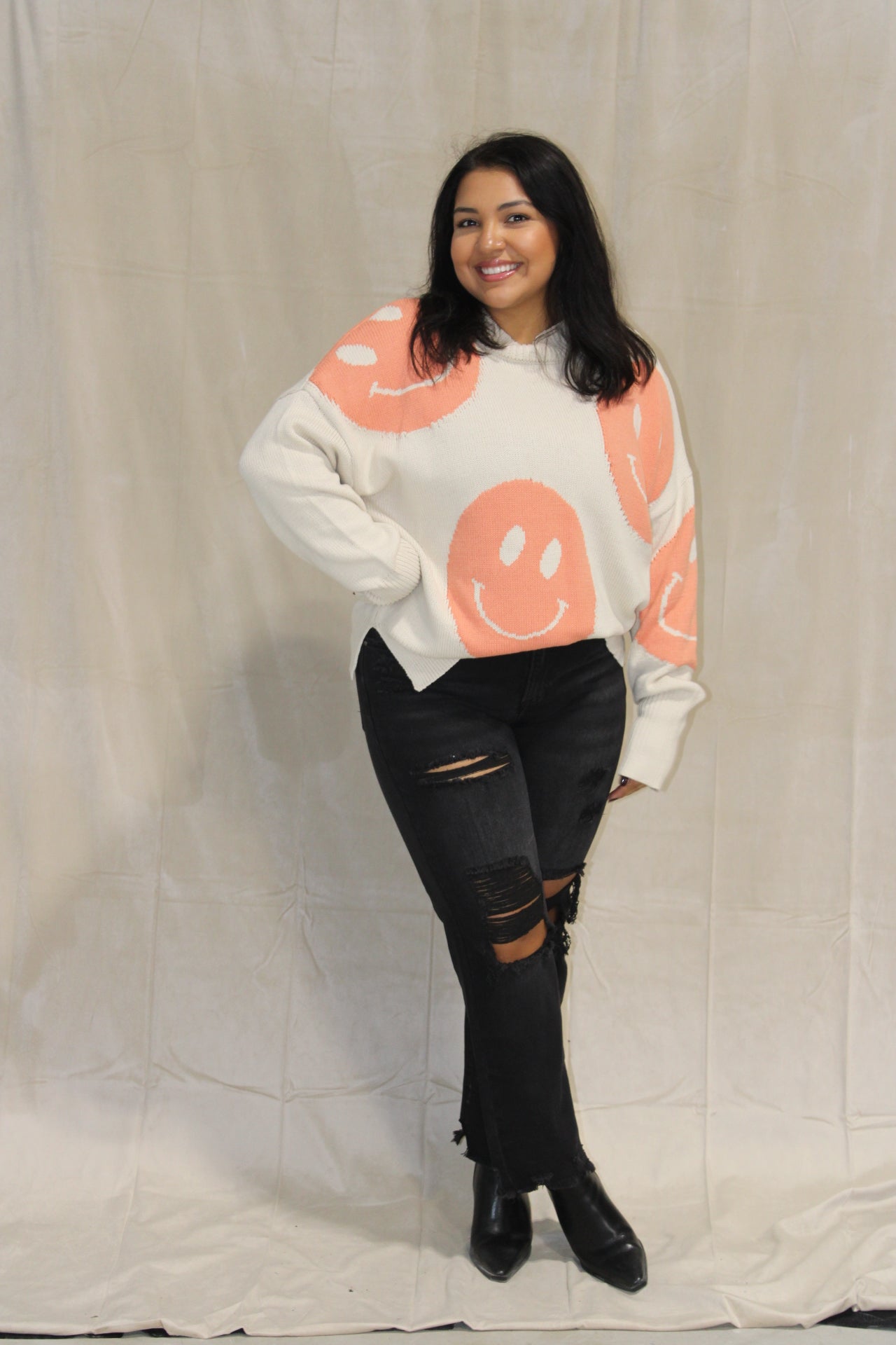 Smiley Over Sized Sweater