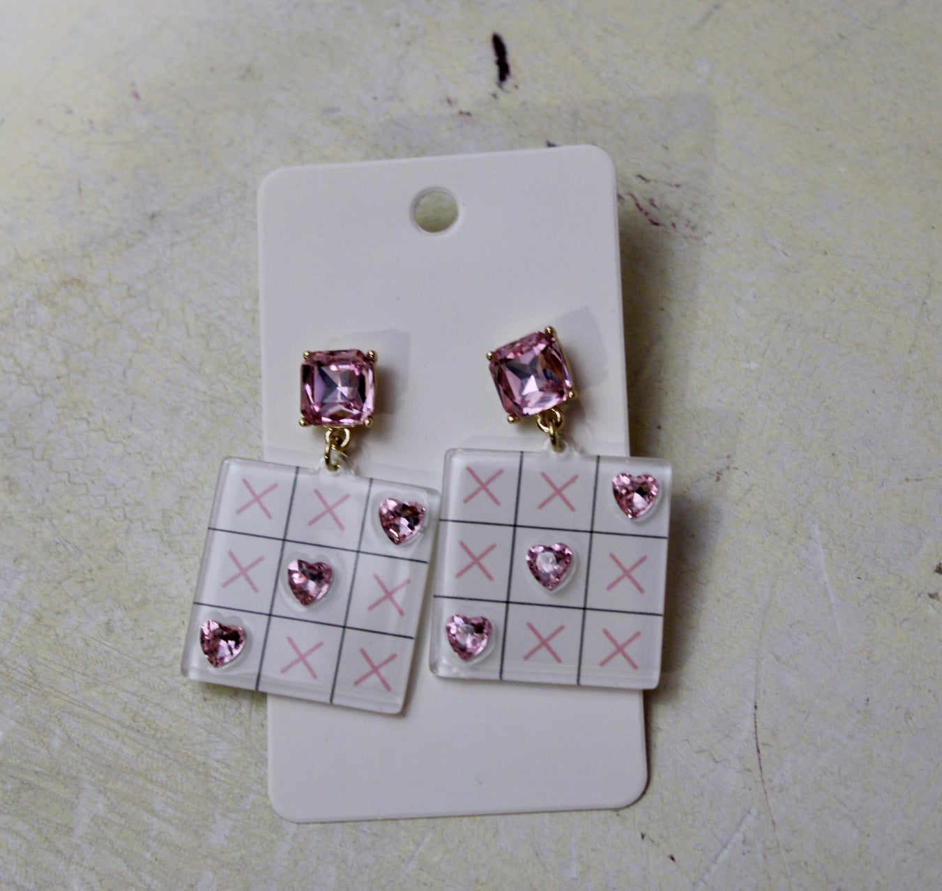 Love Tic-Tac-Toe Acrylic Earrings