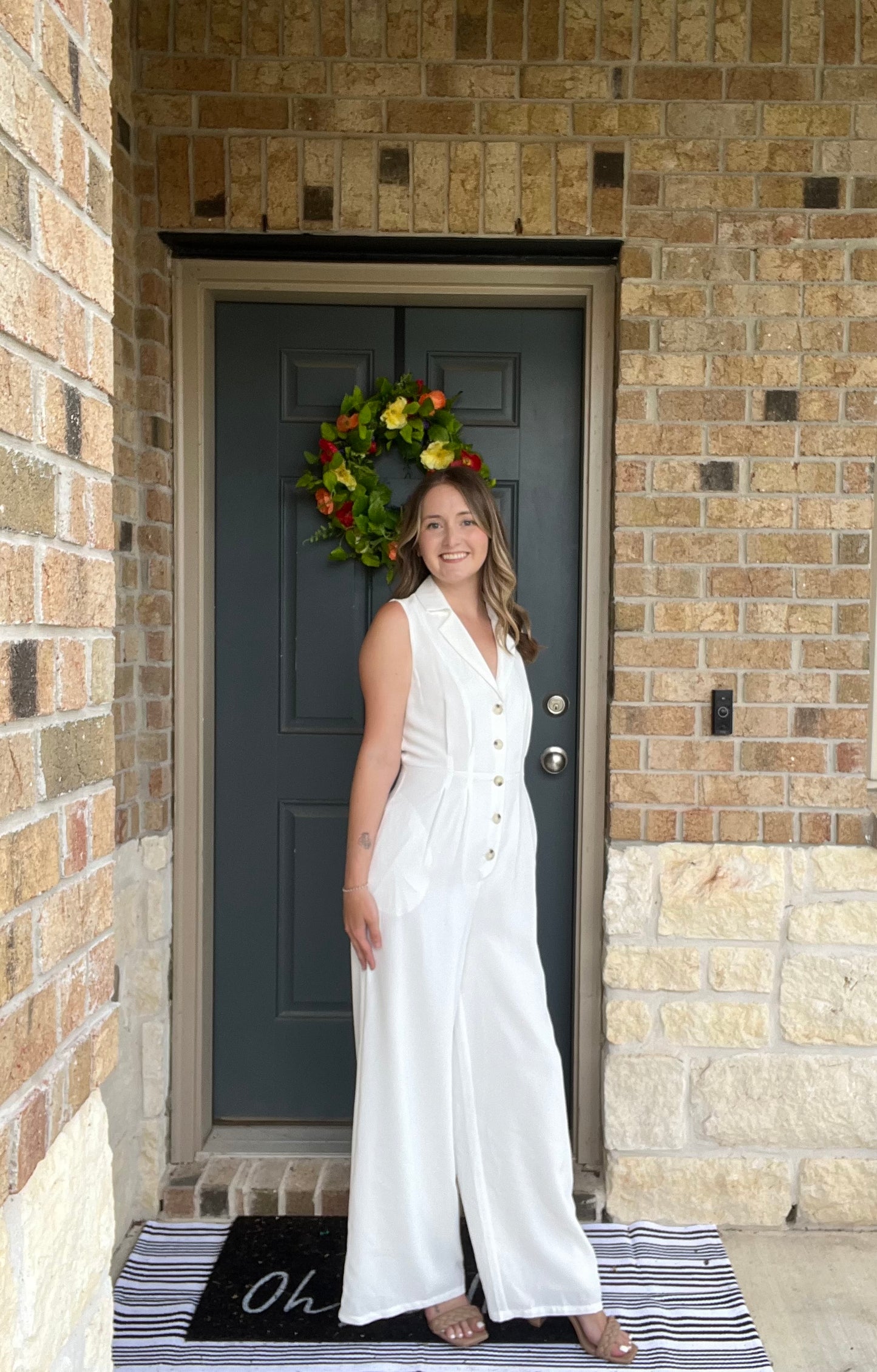 The Classic White Button Front Jumpsuit