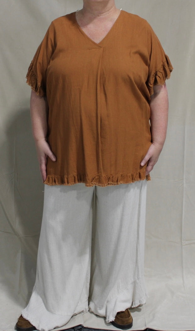 Plus Natural Linen Pants