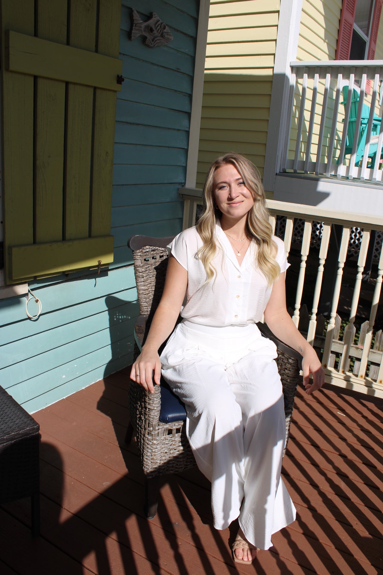 Ivory White Silk Button Down Collared Top