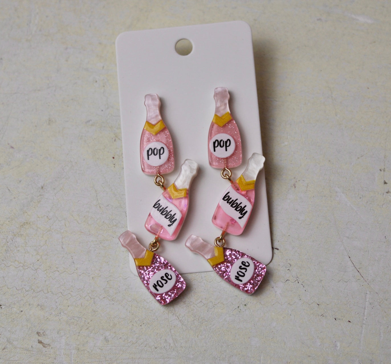 Champagne Bottle Acrylic Earrings