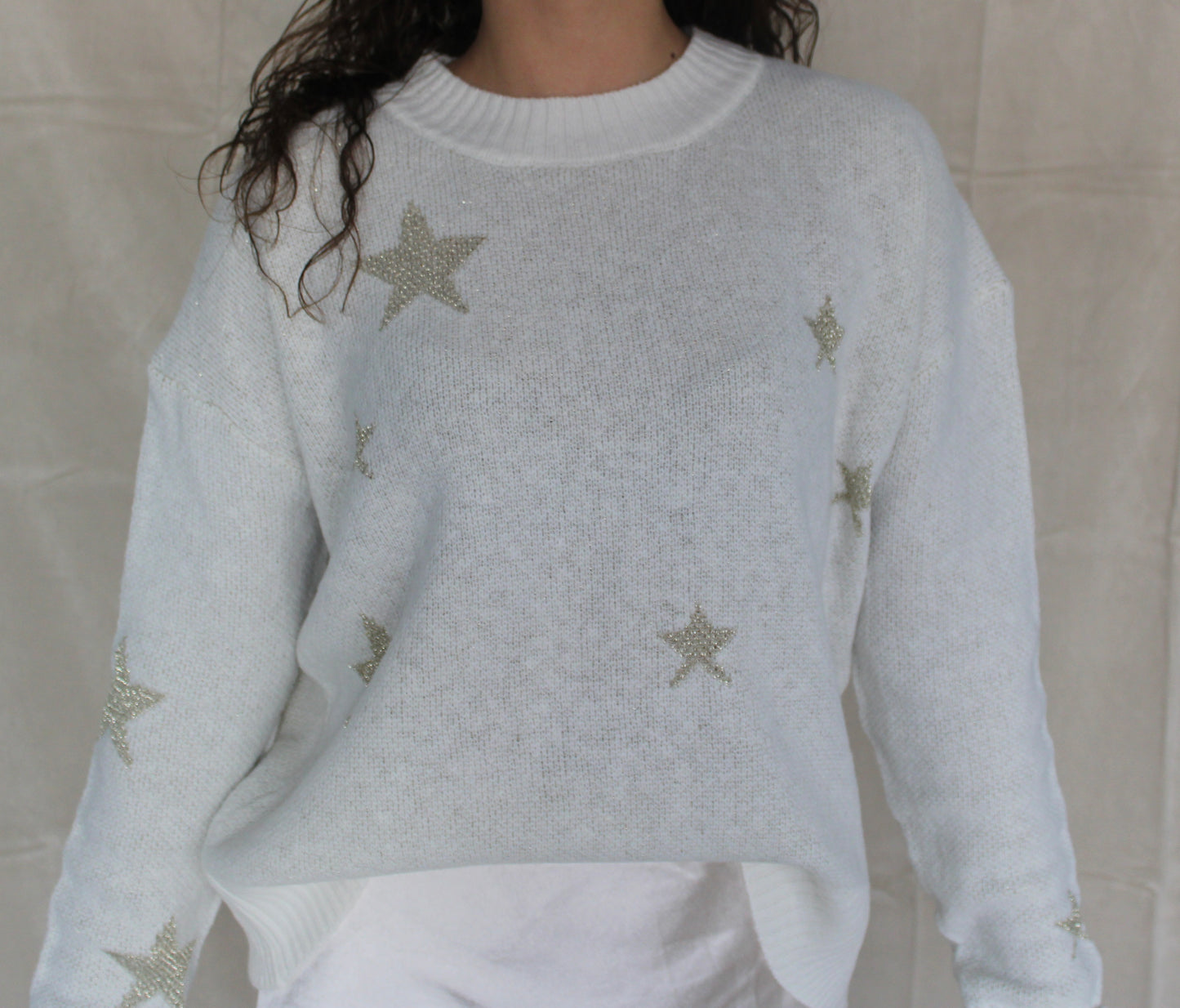 Cream Star Sweater
