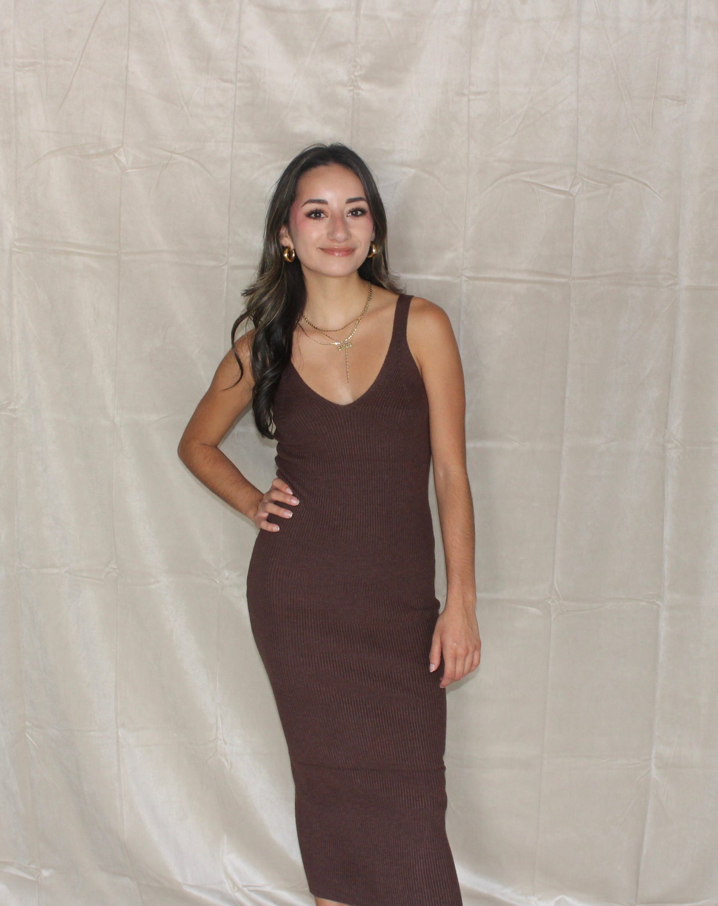 Espresso Sleeveless Sweater Dress
