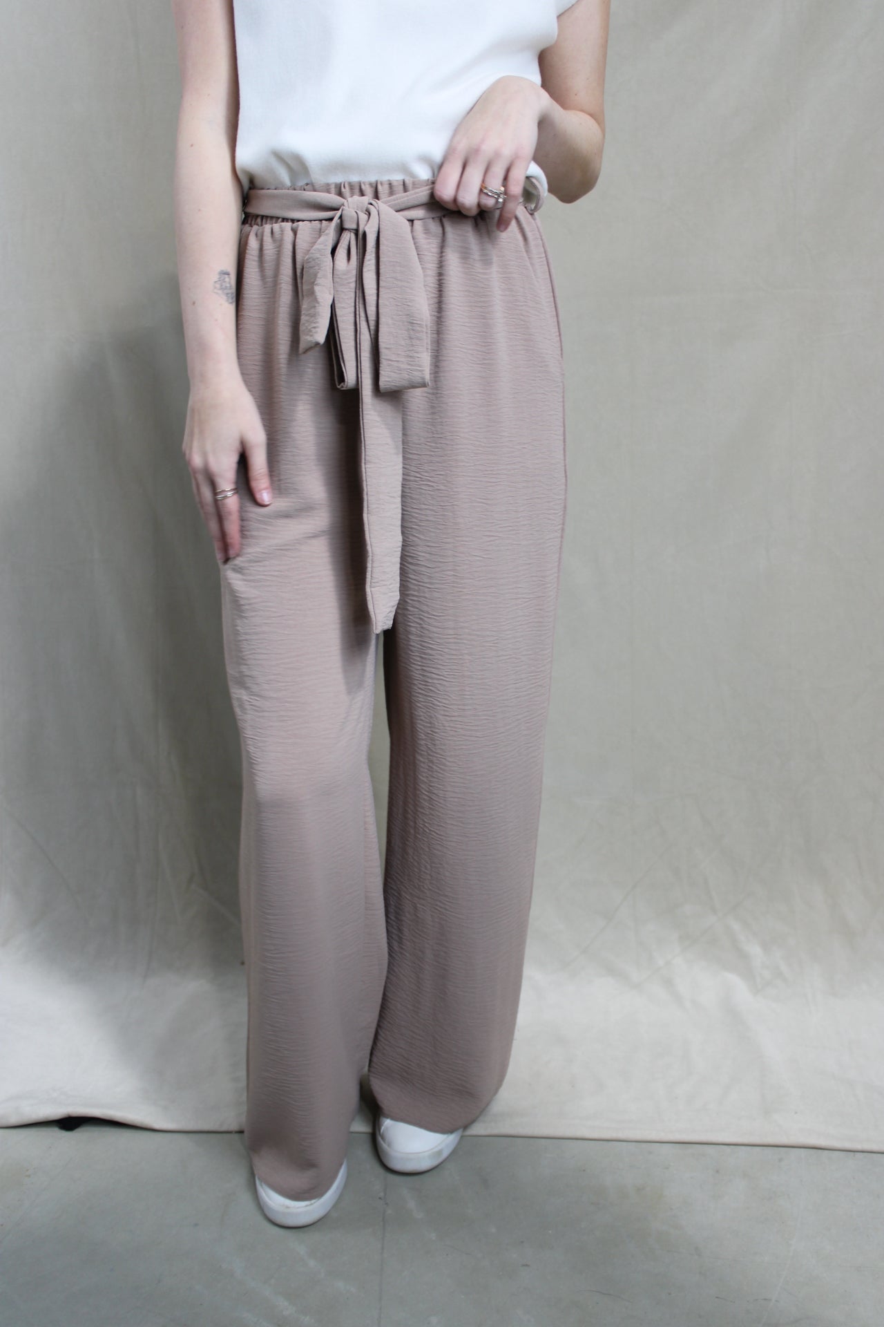 Toast Crepe Pants with Belt Bow