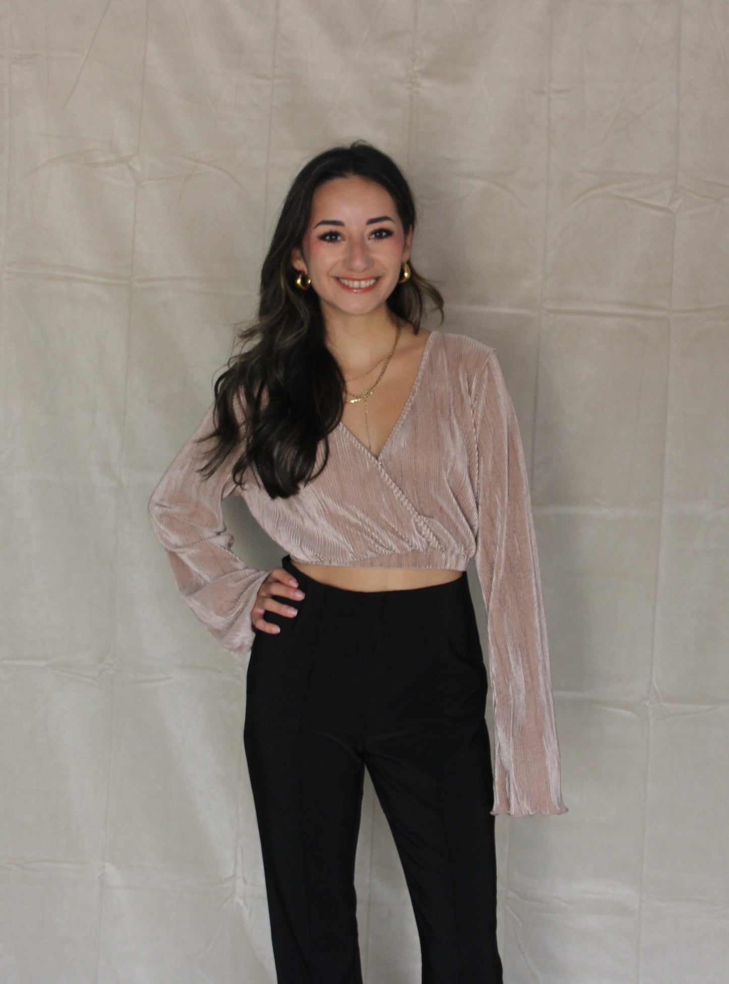 Mocha Wrap Crop Top