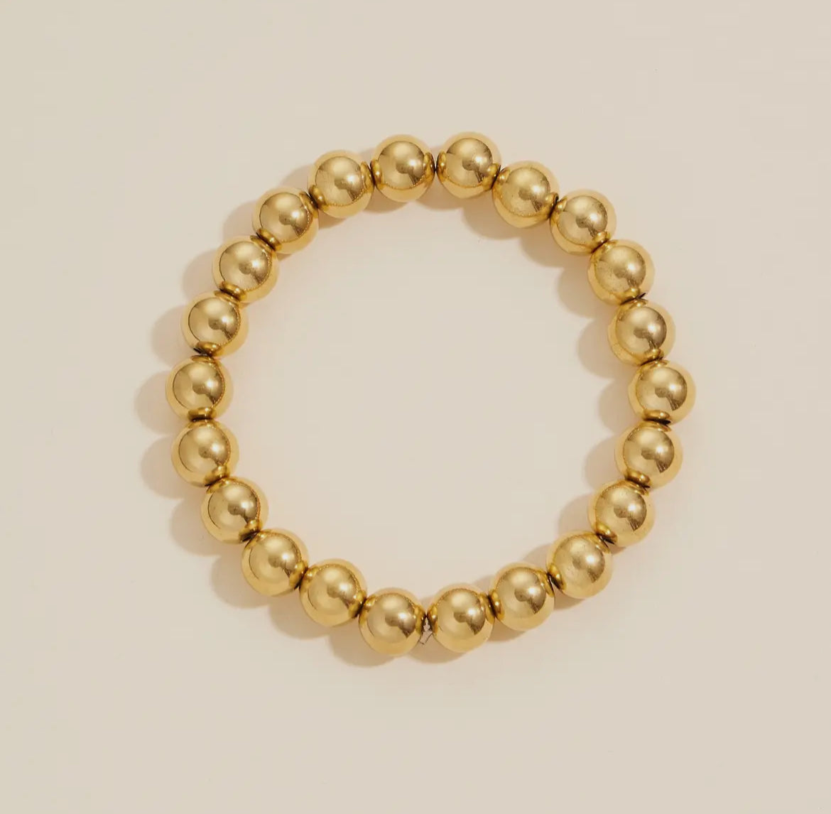 Gold Basic Beaded Heavy Weight Bracelet