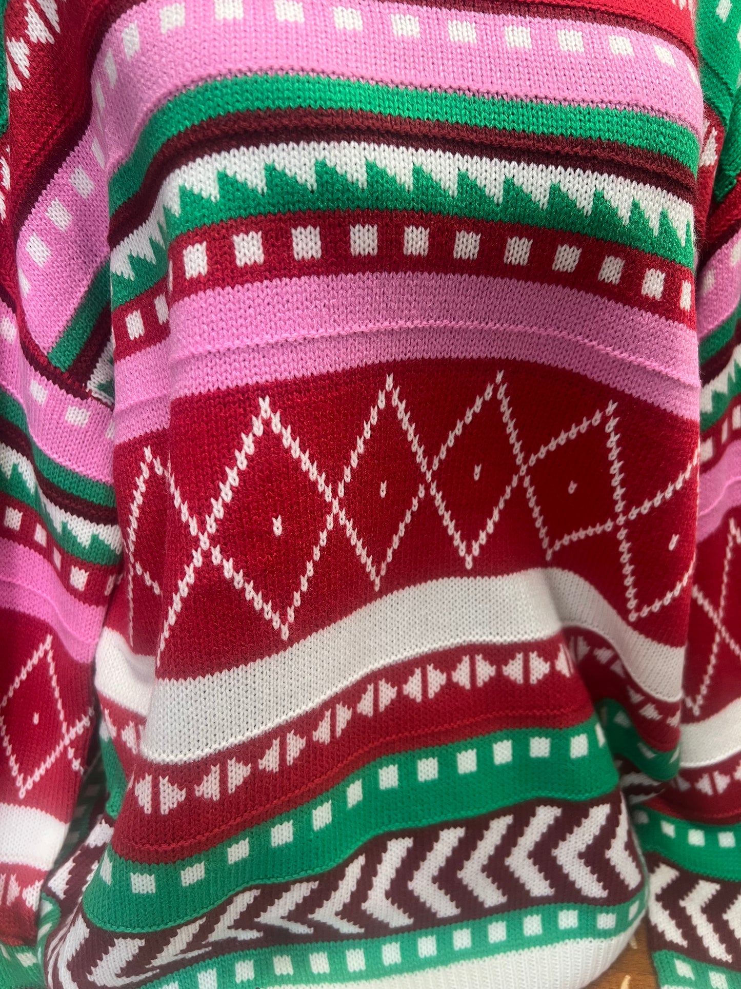 Holiday Multicolored Winter Pattern Sweater