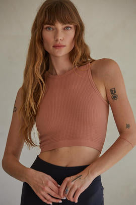 The Waffle Knit High Neck Brami