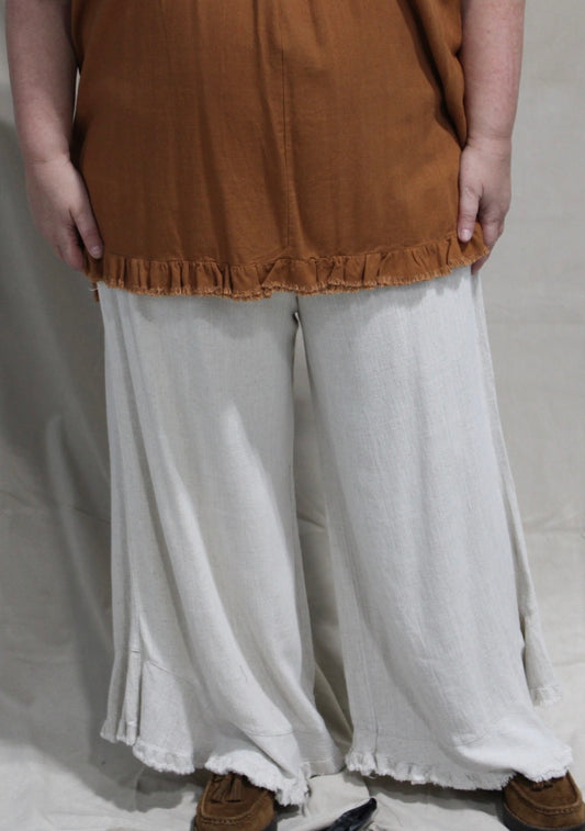 Plus Natural Linen Pants