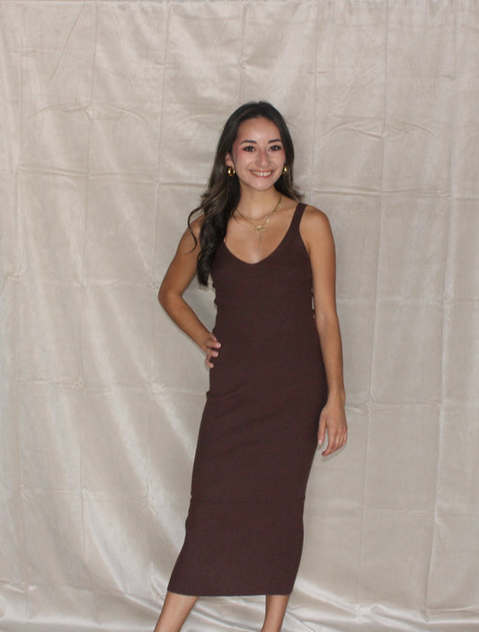 Espresso Sleeveless Sweater Dress