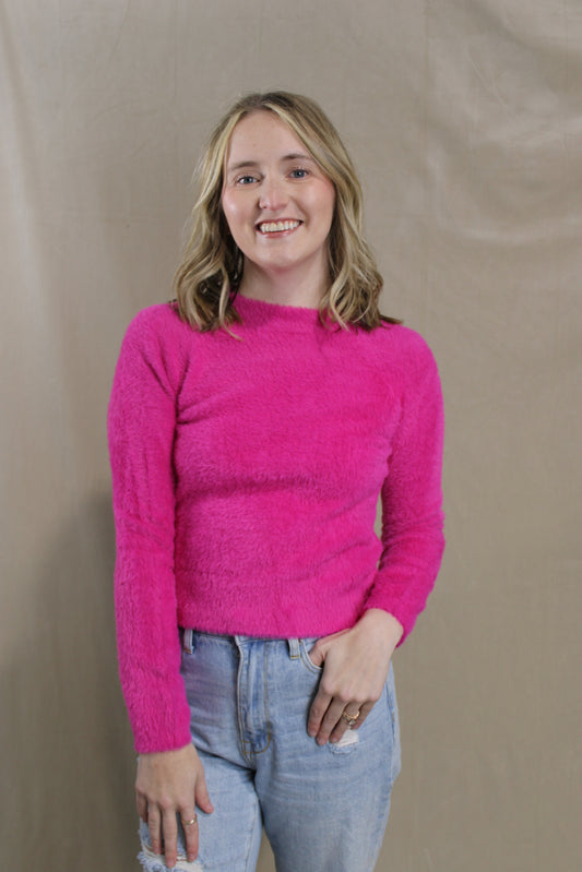 Fuzzy Fun Sweater - Magenta