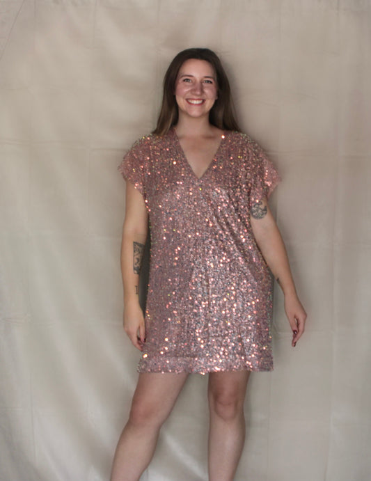 Pink Champagne Sparkle Dress