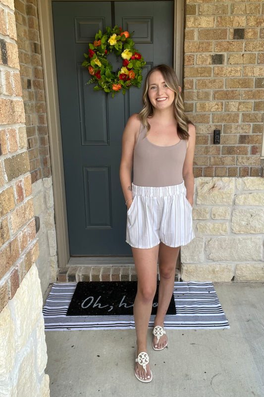 Rosy Taupe Ribbed Bodysuit