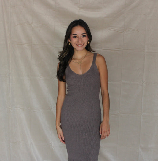 Heather Grey Sleeveless Sweater Dress