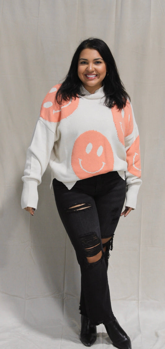 Smiley Over Sized Sweater