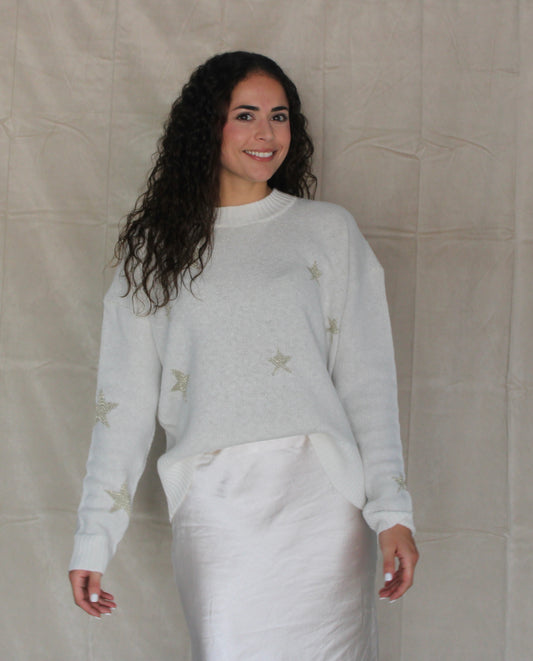 Cream Star Sweater