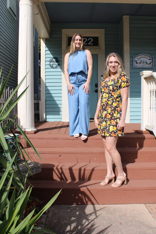 Chambray Drawstring Pants