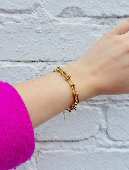 Gold 18kt Plated Chain Link Adjustable Bracelet