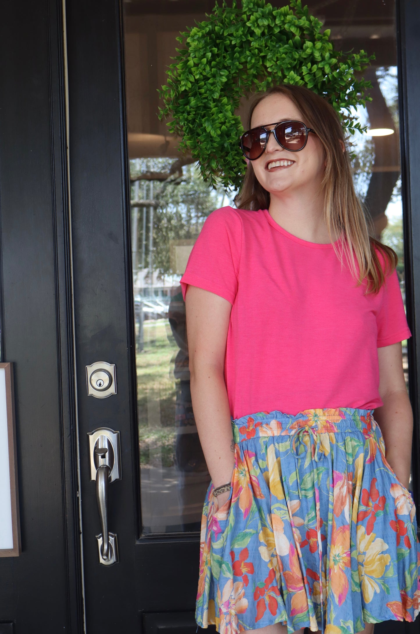 Blue Floral Beach Cowgirl Skort